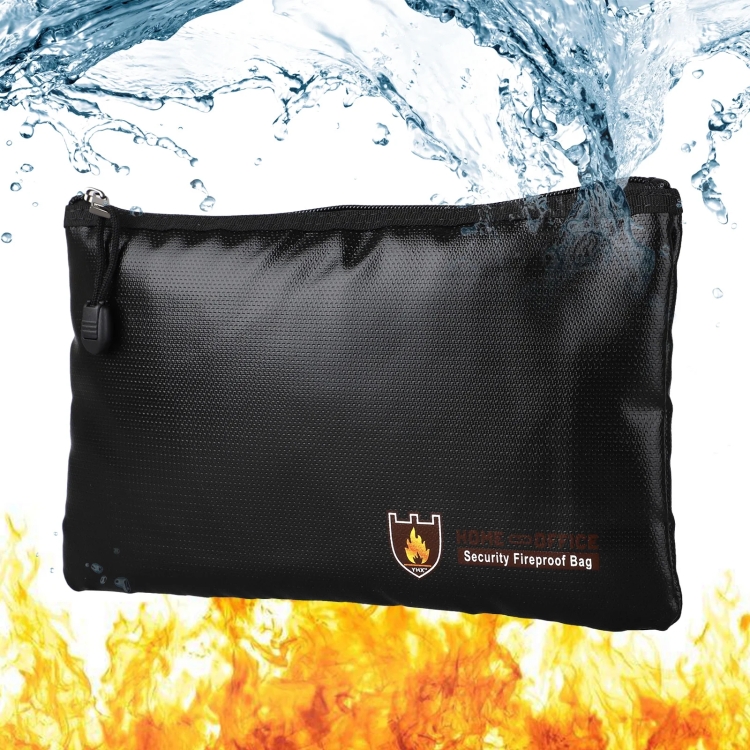 

13.4x9.8in Fireproof Waterproof Document And Money Bag Cash Envelope For Jewelry Passport Valuables