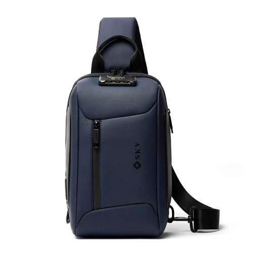 

SKV W20081 Business Casual Anti-Theft Men Waterproof Multifunctional Single Shoulder Crossbody Chest Bag(Blue)