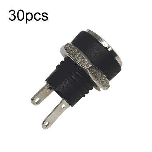 

30pcs Electronic Equipment DC Female Power Socket With Nut, Needle Core: DC5.5x2.1MM