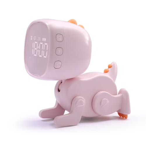 Cartoon Variety Dinosaur USB Charging LED Screen Timer Night Light Electronic Alarm Clock(Pink)