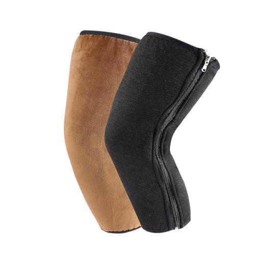 

Winter Wool Fleece Warm Knee Pads Thickened Warm Legs Zipper Knee Protectors, Color: Brown Inner Velvet-40cm