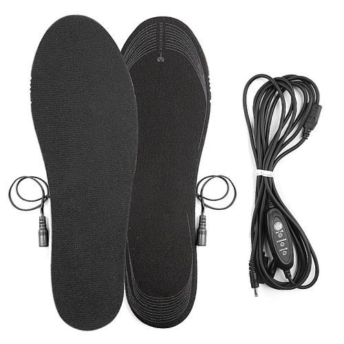 

Men Women USB Electric Heated Shoe Insoles Foot Warming Pad Washable Size Free Cutting EVA Heating Insoles, Size: Uniform (35-44)(Temp Control-Black)