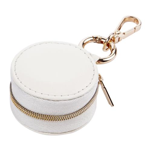 

Portable Mini Round Jewelry Box Simple Travel Bag Pendant Gifts Earrings Ring Storage Box, Size: 5x5x3cm(White)