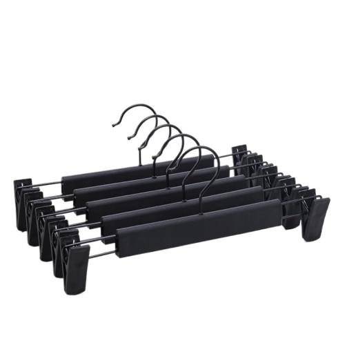 

5pcs /Pack Retractable Nano Pants Hanger Seamless Trouser Clip For Skirt Dress Slacks(Black)