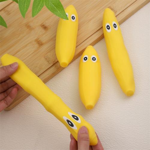 

5pcs /Pack Simulation Fruit And Vegetable TPR Stretch Toys Slow Rebound Decompression Toy, Style: Banana