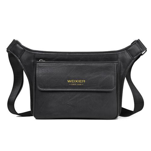 WEIXIER D808 Men Large Capacity Crossbody Single Shoulder Bag(Black)