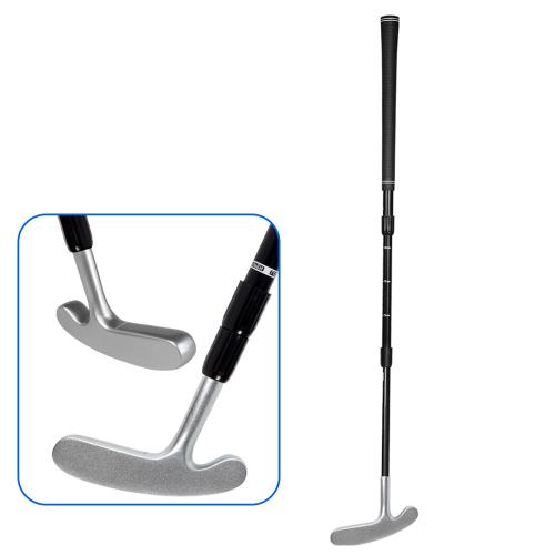 

43-90cm Golf 3-section Telescopic Putter Two-way Left and Right Hand Practice Putting(Black)