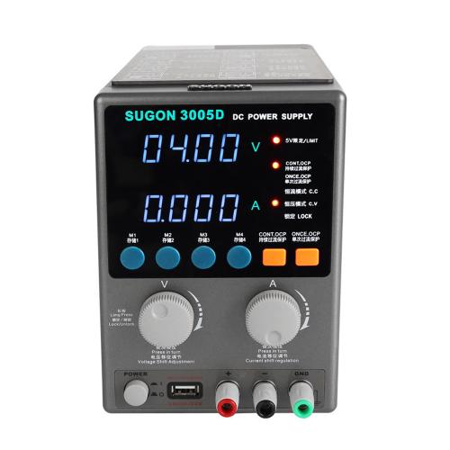 SUGON 3005D 4 Digital Display Power Supply Meter High Power Regulated Power Supply EU Plug