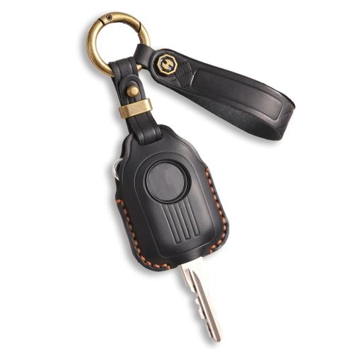 

For Peugeot Django Hallmo Natural Cowhide Key Protective Cover(Balck)