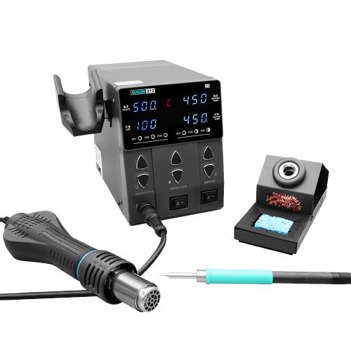 SUGON 212 2 In 1 Soldering Iron Dual Display Cell Phone Repair Hot Air Constant Temperature Soldering Station Combination Set EU Plug