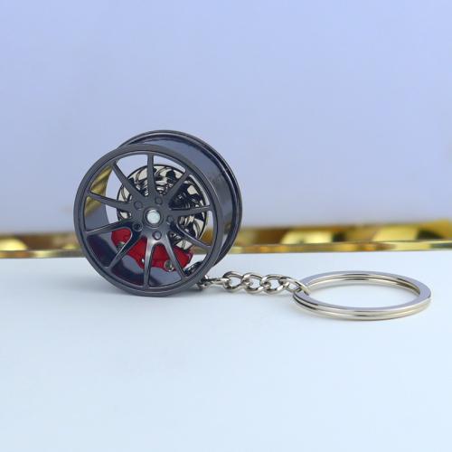 

Metal Wheel Hub Brake Integrated Keychain(Black Red)