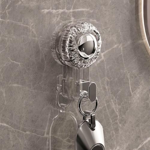 

Rotary Suction Cup Hook Strong Vacuum Sticky Hook Traceless Household Multifunctional Holder(Transparent)