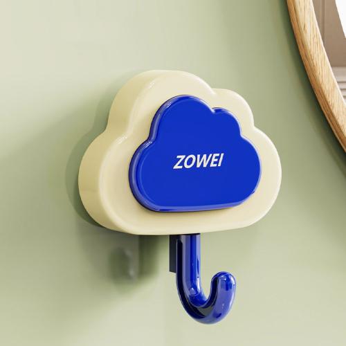 

Suction Cup Press Clouds Hook No Punch Bathroom Kitchen Household Multifunctional Hook(Cream Blue)