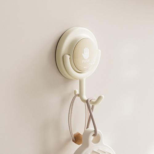 

Suction Cup Hook No Hole Bathroom Strong Load-bearing Swivel Wall Behind Door No Trace Sticky Wall Hook, Color: Apricot (Flat Hook)