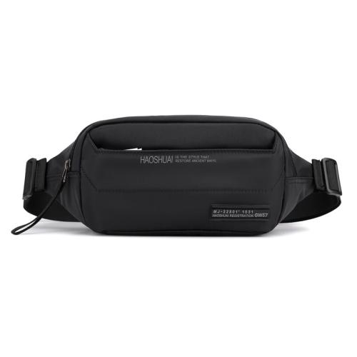 

HAOSHUAI Men Outdoor Running Waist Bag Casual Chest Pouch Messenger Bag(Black)