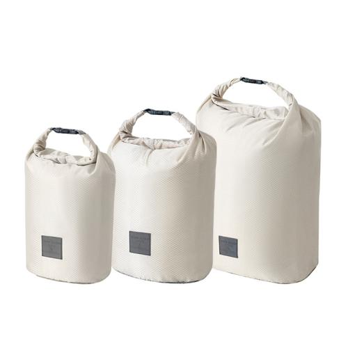 

3pcs /Set Roll Mouth Travel Clothes Storage Bag Waterproof Handheld Coat Storage Compressible Dust Bag(Beige)