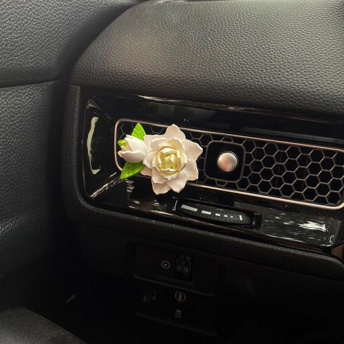 

Car Aromatherapy Diffuser Stone Auto Air Vent Gardenia Decorative Fragrance(White)