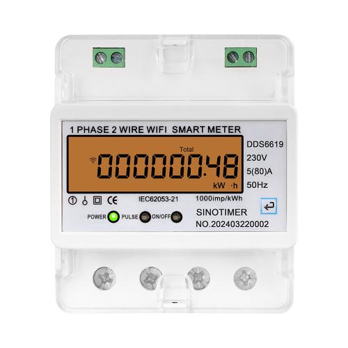 

SINOTIMER DDS6619-048 80A With Switch Single-phase Tuya WiFi Energy Meter AC 220V