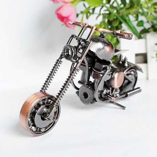 

Metal Iron Motorcycle Model Ornaments Handmade Crafts, Style: M30A Antique Copper