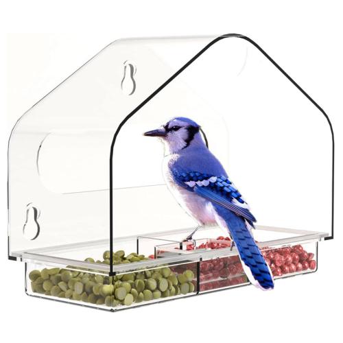 

Clear Window Bird Feeder with Strong Suction Cups Fits for Wild Birds, Chickadees, Shape: Triangular