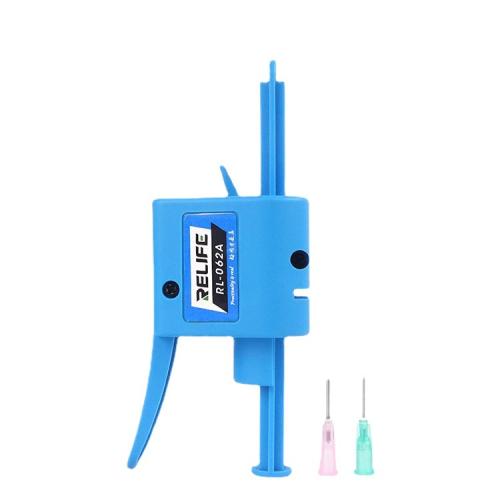 

RELIFE RL-062A 10CC Manual Glue Tapper Cell Phone Repair Motherboard Soldering Oil Syringe Booster Tin Paste Syringe Pusher