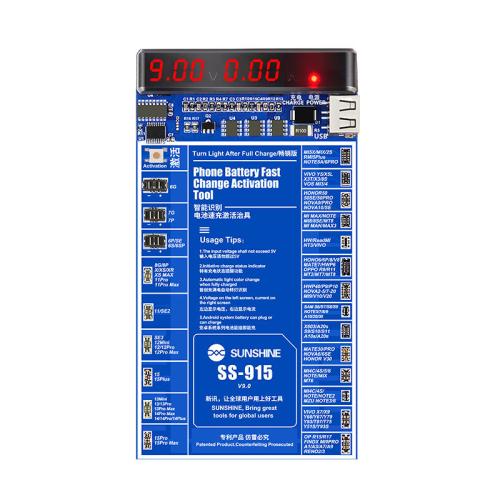 

SUNSHINE SS-915 For iPhone Android Mobile Phone Repair Battery Charging Activation Board V9 Battery Test Activation Board Tool