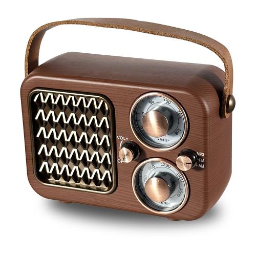 

Retro Multifunctional Radio Bluetooth Speaker Handhled Audio Decoration Ornament(Wave Pattern)