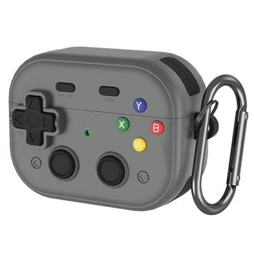 

For AirPods Pro 2 Earbuds Cover Retro Game Console Protective Case with Lock Design(Gray)