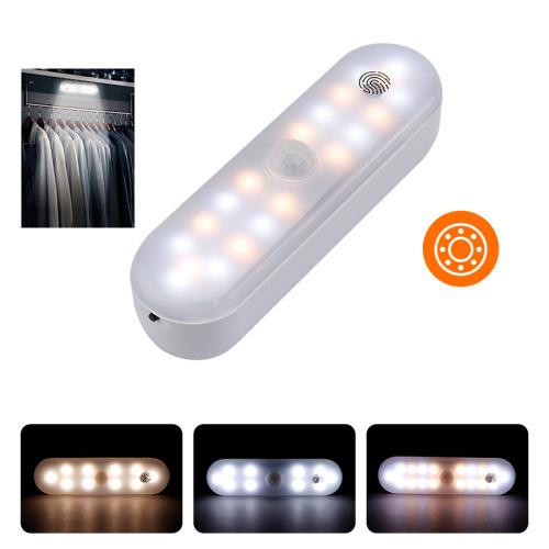 

Magnetic LED Cabinet Light Motion Sensor Rechargeable Lamp 20 LEDs 3-color Temperature A68-3A-11cm