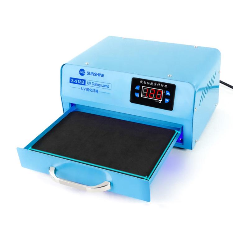 

SUNSHINE S-918B UV Curing Filming Box LED High-Power UV Mobile Phone Curved Screen Optical Shadowless Glue Repair Tool(US Plug 110V)