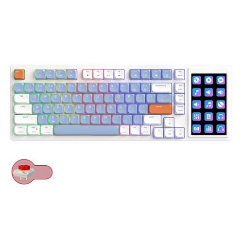 

Ajazz AKP815 81 Keys Wired Mechanical Keyboard RGB Backlit LCD Screen Visual Programming Custom Driver Gaming Keyboard(Red Axis White Blue Orange)