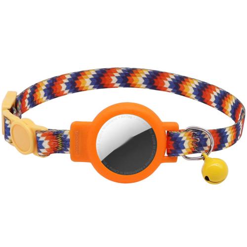 

For AirTag Tracker Silicone Case Pet Cat Collar Positioning Strap Anti Choking Cat Collar With Bell(Fantasy Gradient)
