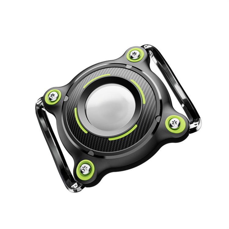 

For AirTag Tracker Waterproof Protective Case Puppy Kitten Collar Metal Buckle Model Protective Cover(Black+Green PC)