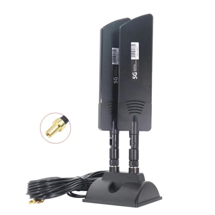 

42dbi 5G Router External Antenna Outdoor Long Range WiFi Signal Coverage Booster, Spec: TS9 Black