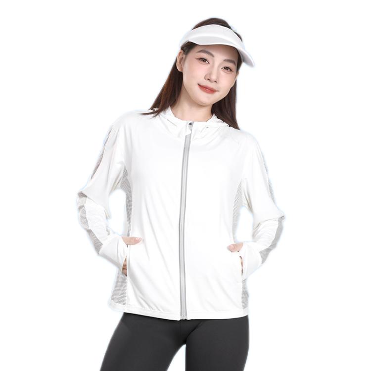 

UPF100 + Graphene Breathable Mesh Summer Outdoor Hooded Sun Protection Clothing, Size: M(White)