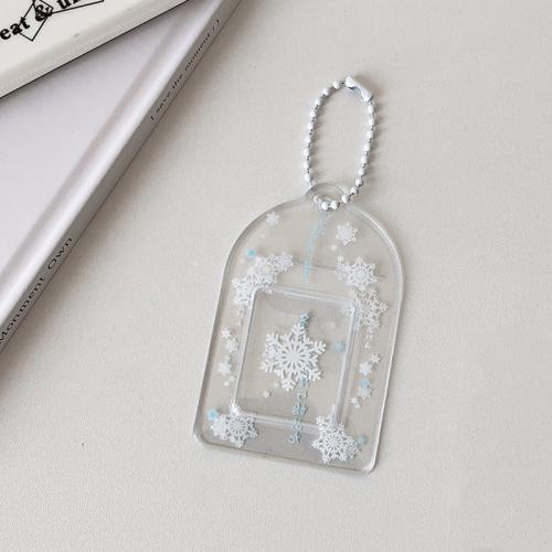 

Hisocute Snowflake PVC Card Holder 1 inch 2 inch 3 inch Star Small Card Pendant Photo Case, Color: Transparent Small