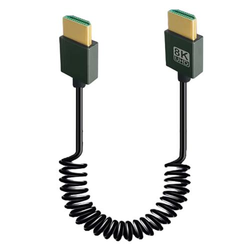 

8K 60HZ HDMI 2.1 Spring Cable 0.5m Length, Spec: Straight Head