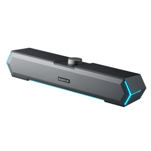 

Havit M19 RGB Lighting Effect Desktop Computer Wired Speaker, Color: Black Standard Version