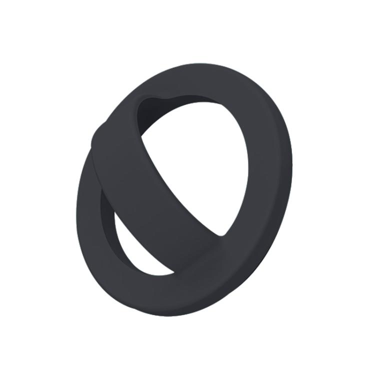 

For IPhone/Huawei/Xiaomi Phone Holder Liquid Silicone Magsafe Finger Ring Clip Holder, Color: Black