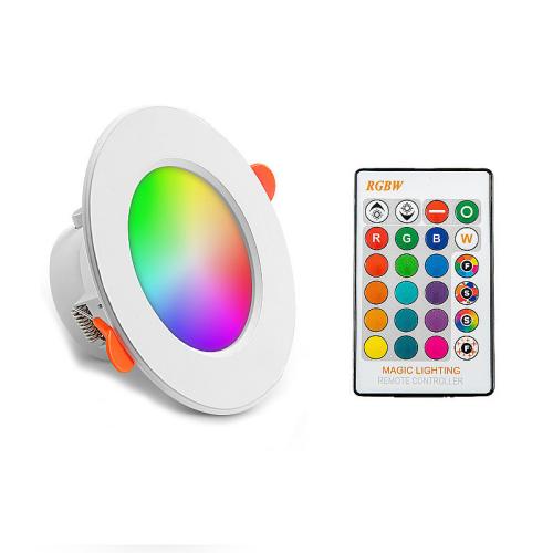 

10W 220V RGB+White Light Ceiling Lamp Round Recessed Dimmable Ceiling Light With Remote Controller