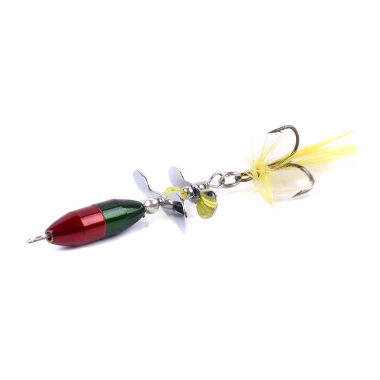 

Compound Rotating Sequin Feather Three-hook Bait Bionic Metal Fake Bait