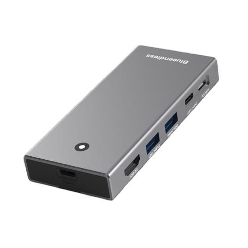 

Blueendless M.2 Nvme/Sata Dual-Protocol Hard Disk Box HUB 4K60Hz+USB 10G x 2+Type-C 10G+PD100W