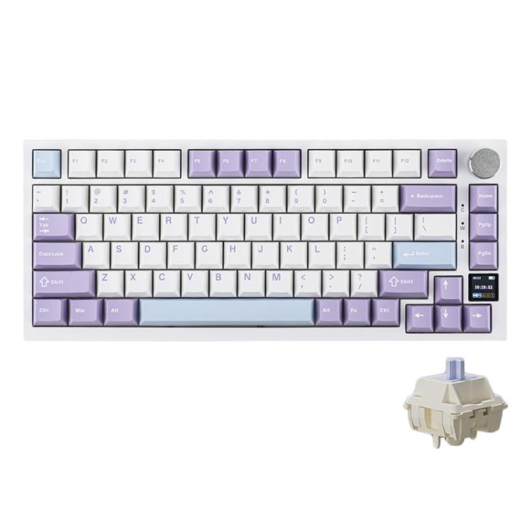 

Ajazz AK820 Pro Wireless Bluetooth Tri- mode Custom Hot Swap Gasket Mechanical Gaming Keyboard With TFT Screen, Color: Gift Axis Purple