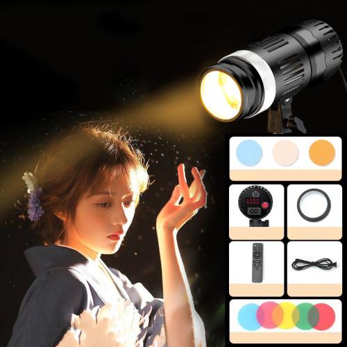

100W 102 LEDs Spotlight Portrait Photography Fill Light Adjustable Focus Triple Color Temperature,US Plug
