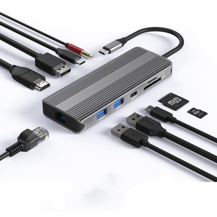 

10-in-1 DP+HDMI Dual 8K Blueendless Multifunctional Type-C HD Gigabit Network Docking Station
