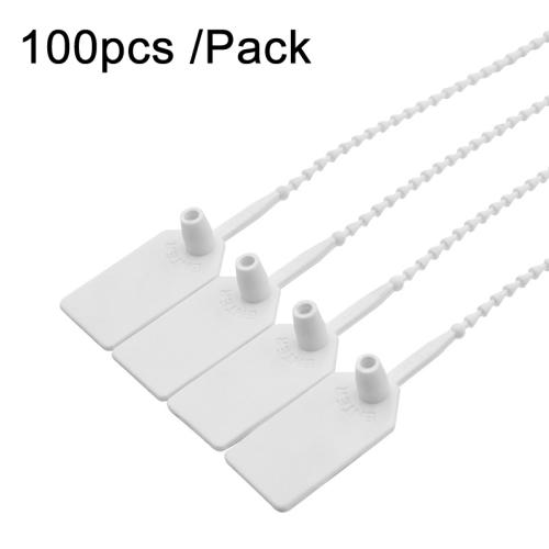 

100pcs /Pack Plastic Seals Beaded Type Security Seals Container Fire Equipment Nylon Ties Snap Tags Labels Placards(White)