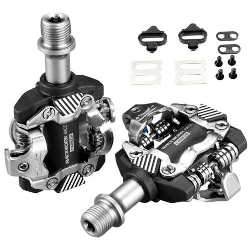 

RACEWORK M8100 Mountain Bike Self-locking Pedal Ultra-light DU Bearing SPD Pedal, Color: Black