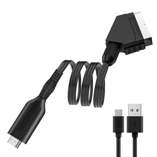 

HDMI To SCART Converter For Set-Top Boxes Game Consoles Audio Video(Black)
