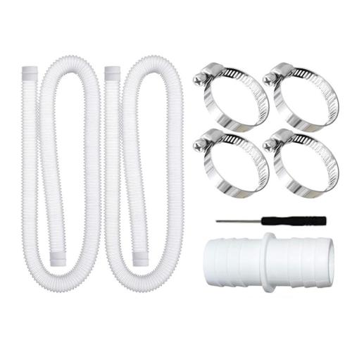 

32mm Pool Hose + Connector + Screwdriver For Intex 300 GPH/530 GPH, Length: 1.5m White Hose