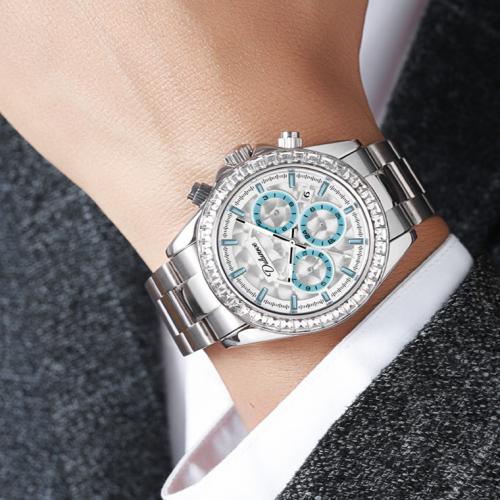 

Dulunwe 6055B 30m Waterproof Luminous Automatic Mechanical Watch(Natural Steel Belt Blue White)